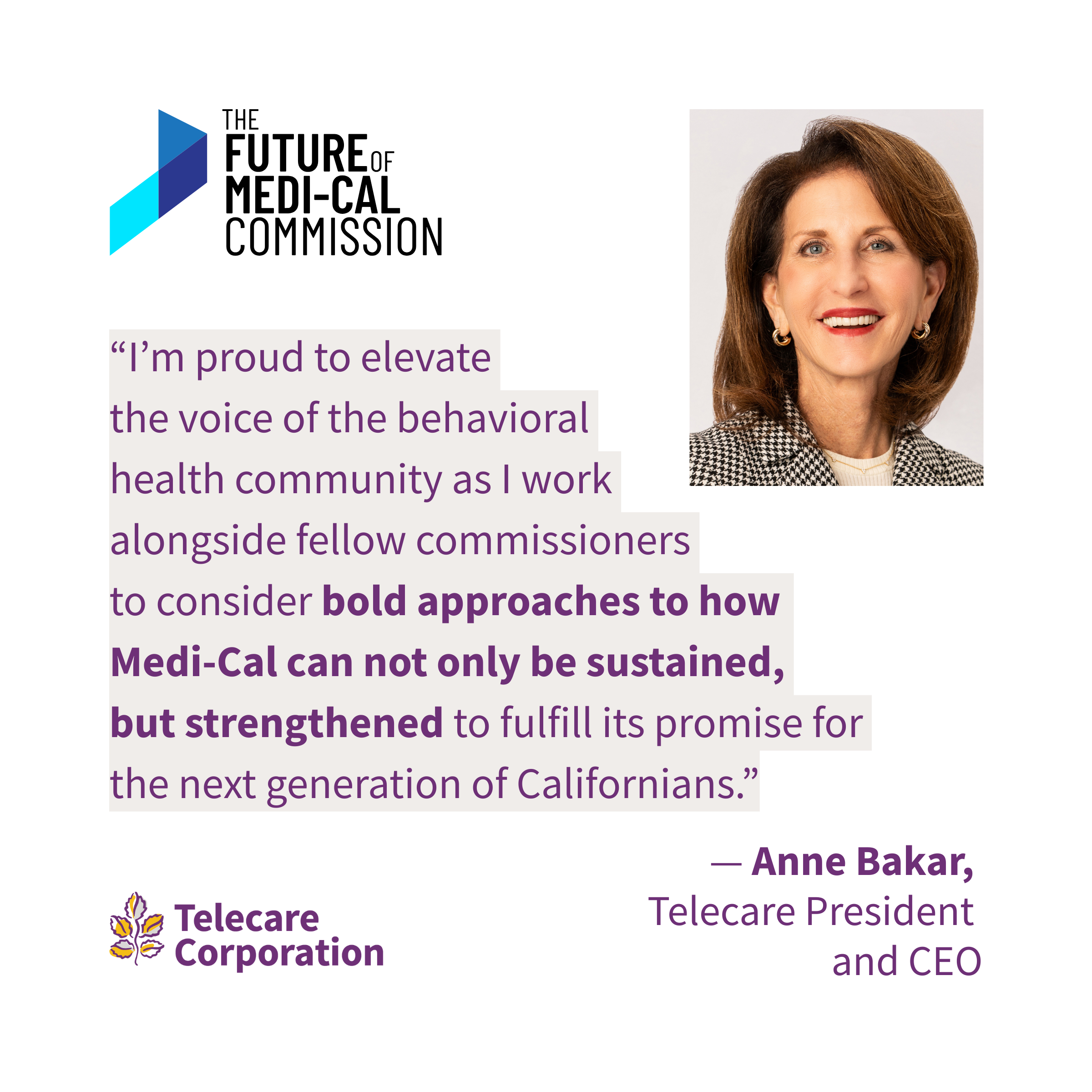 Anne Bakar Appointed to California Health Care Foundation’s Future of  Medi-Cal Commission