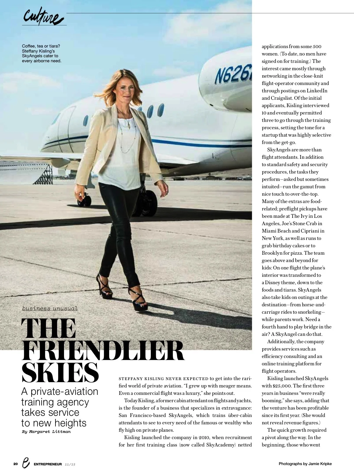 ENTREPRENEUR MAGAZINE, THE FRIENDLIER SKIES