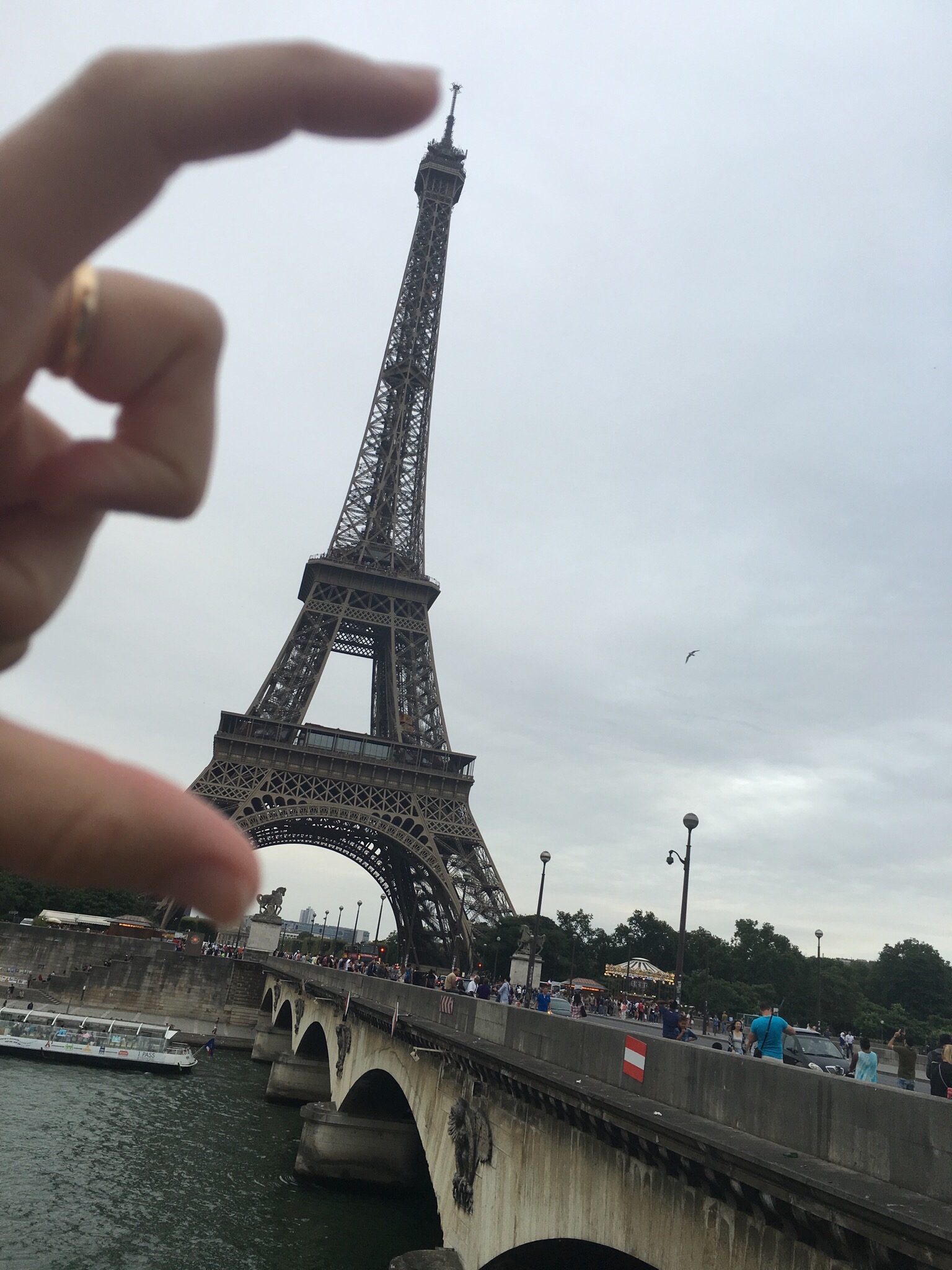 Climbing the stairs of the Eiffel Tower