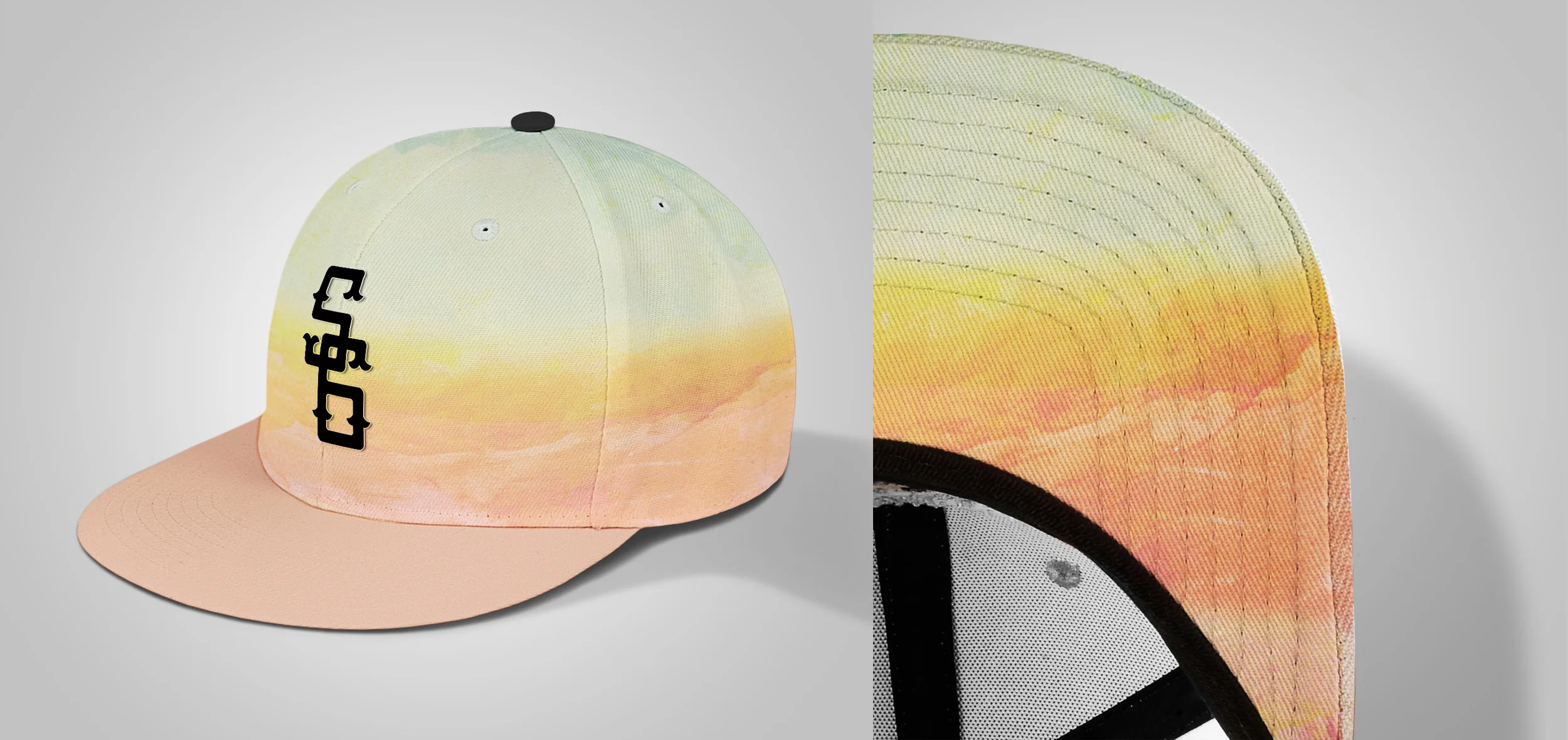 Working just blocks away from the beach in Santa Monica, we at Society6 have seen plenty of amazing sunsets. During the winter, when the sun goes down earlier and everyone is still at work, you can always find people rushing to the outside patios to take pictures of the sunset. This hat is a direct reference to those beautiful Los Angeles evenings that make working in and living in Los Angeles just a bit easier. Scoiety6 wanted one hat that wasn't so masculine. Going with a pastel color palette this hat is meant to be more gender neutral.