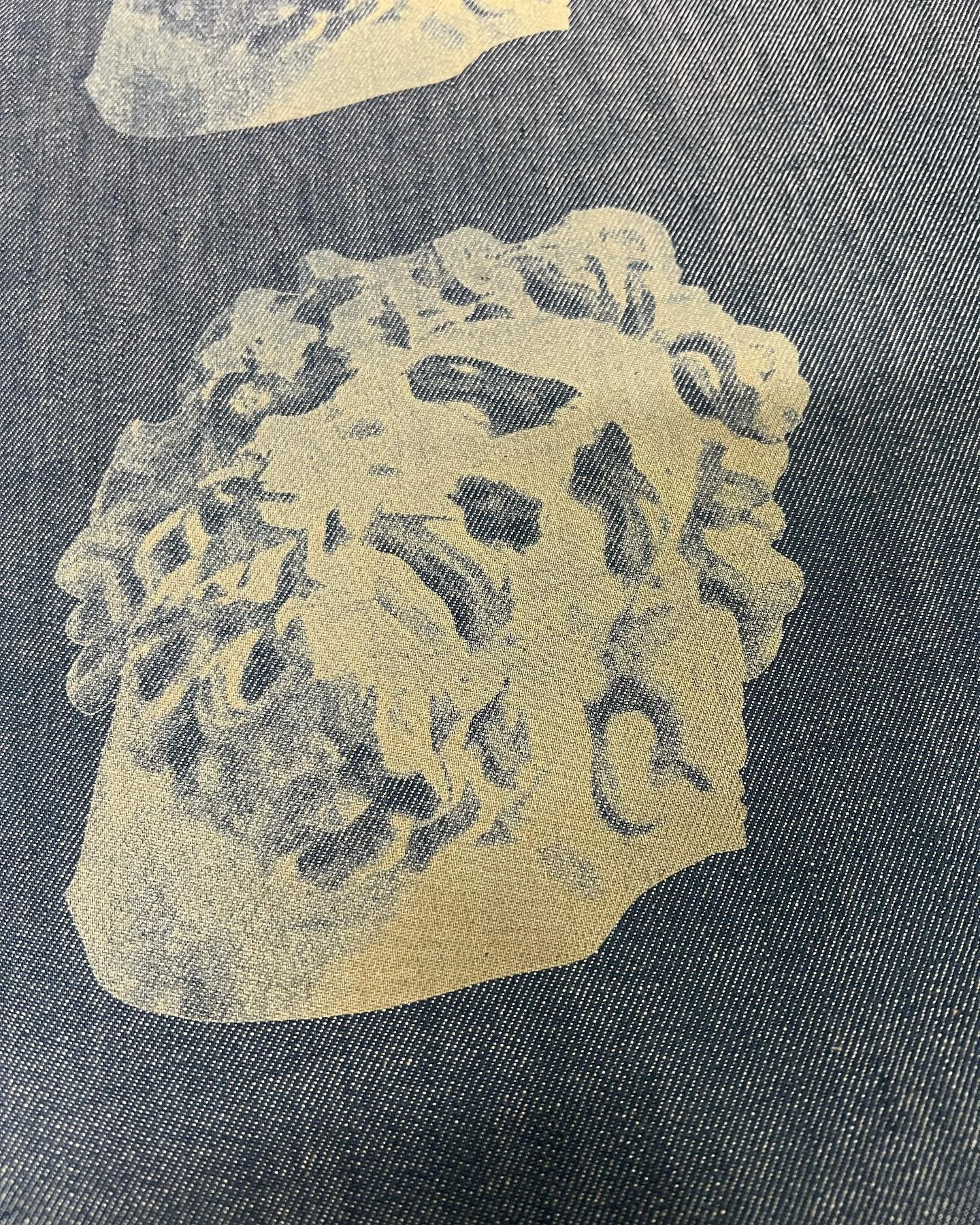 Laser engraved denim