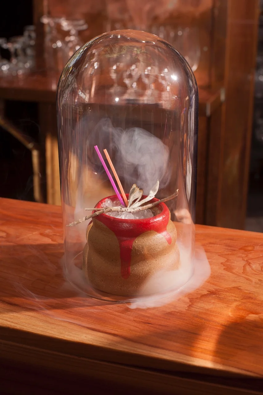  BOCA DE HUMO Mezcal El Silencio, Ahus Akvavit, watermelon, New Mexico chili, citric acid, orange bitters, sage smoke 