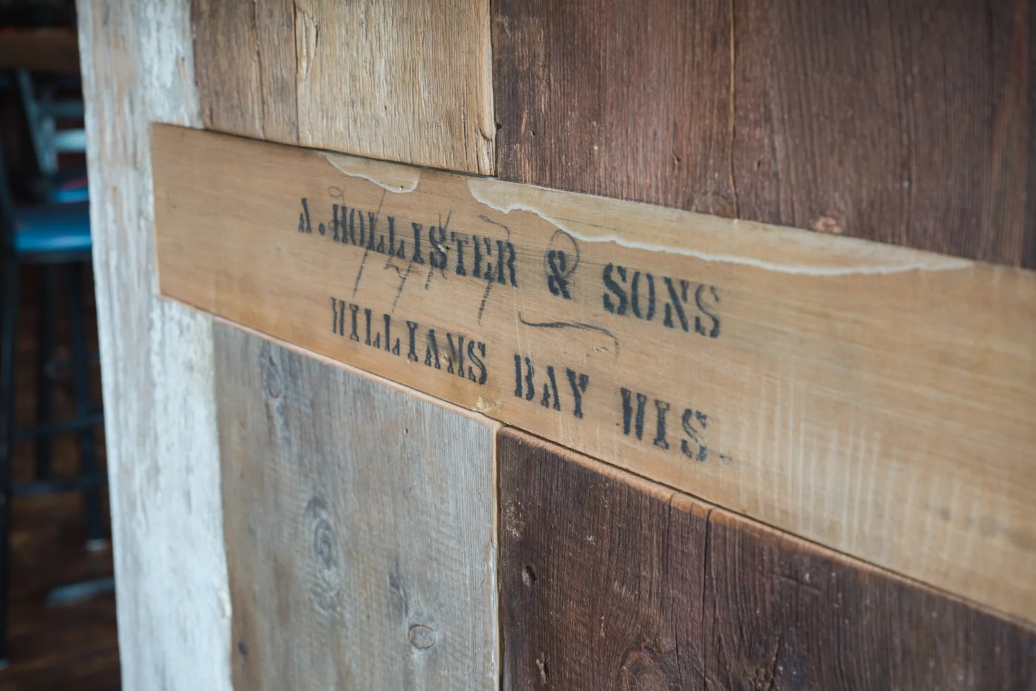 Original lumber company door casing stamp from A. Hollister & Sons.