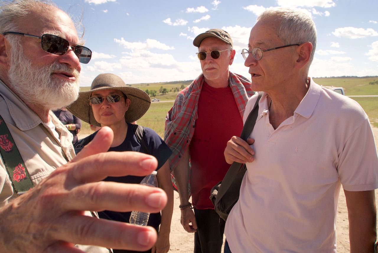 Bernie Glassman (L), Wendy Egyoku Nakao, Krishna Das, Michel Dubois (R), Black Hills, South Dakota 2015