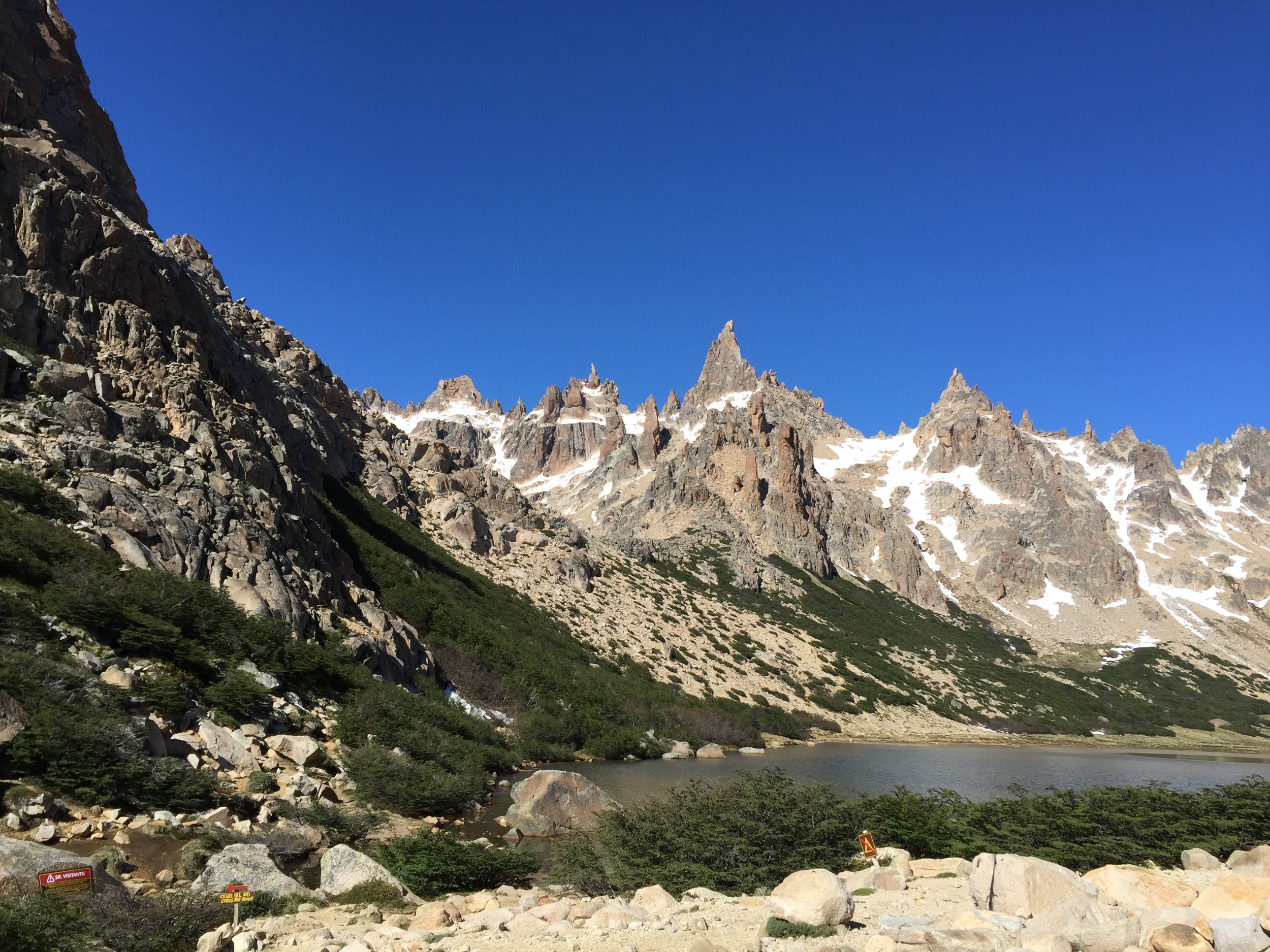 View from Refugio Frey (a rustic cabin with options to buy food, beverage, and a spot to sleep for the night)