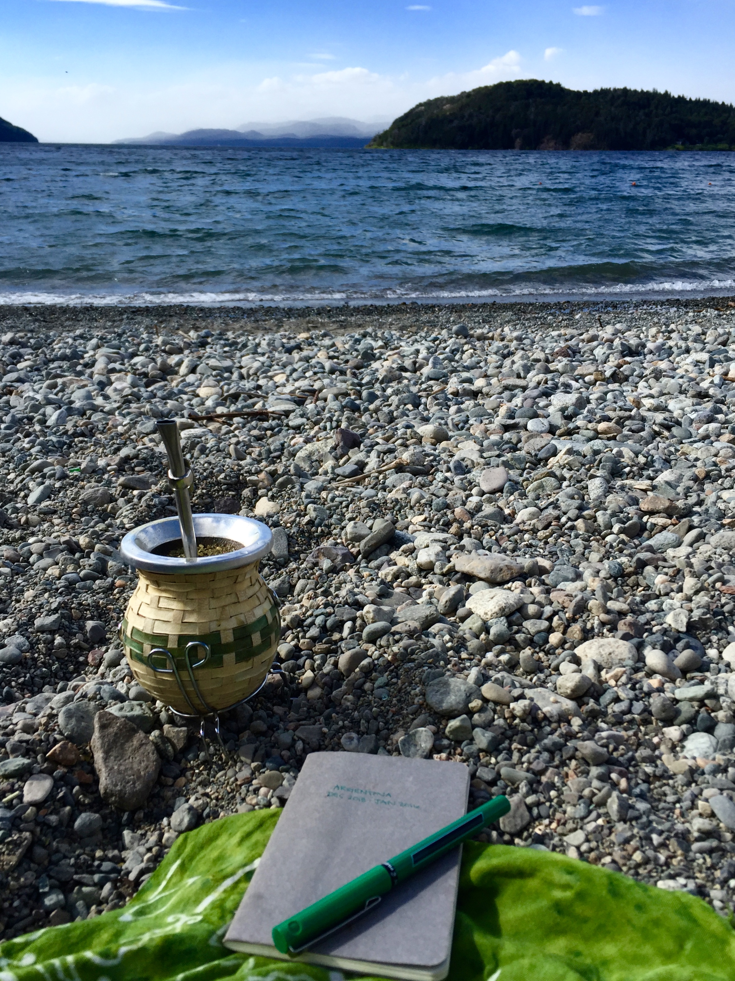 Sipping mate while making notes for next year's retreat.
