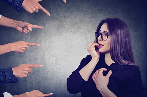 woman resisting social anxiety