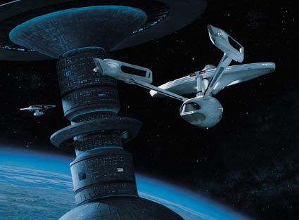 Star Trek TNG Green Space Enterprise D Darkstars Creation Original Art Print 