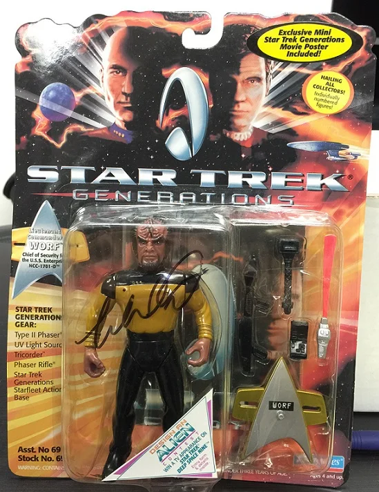Star Trek Generations Worf Action Figure -Signed by Michael Dorn