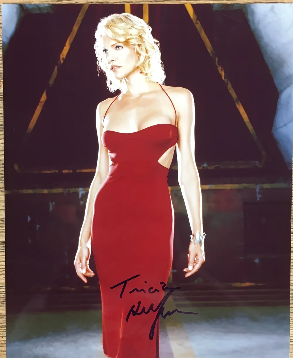 Battlestar Galactica - Tricia Helfer - Number Six - Signed 8x10 Photo w/COA  (Red Dress)  Lightspeed Fine Art