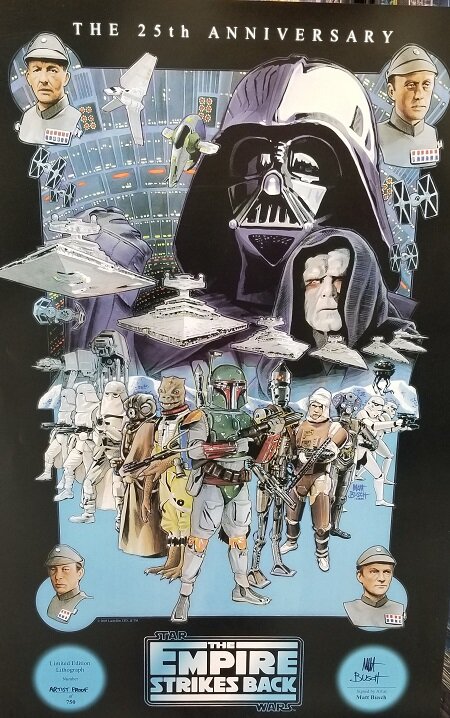 Star Wars The Empire Strikes Back Darth Vader Saliba Poster Lithograph #/395 COA 