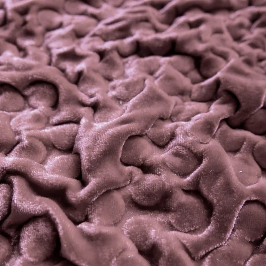 Velour - contraction on backside from puff-printed pattern