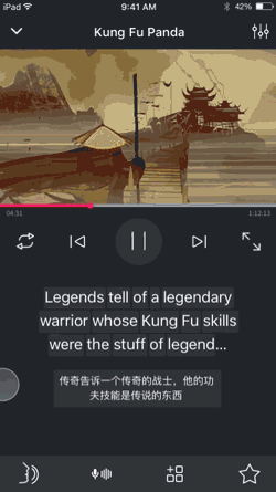 Animating the subtitles provided an affordance for, and reinforcement of, the pan gesture