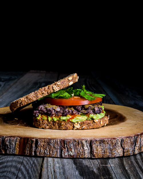 Mashed Avocado & Bean Sandwich