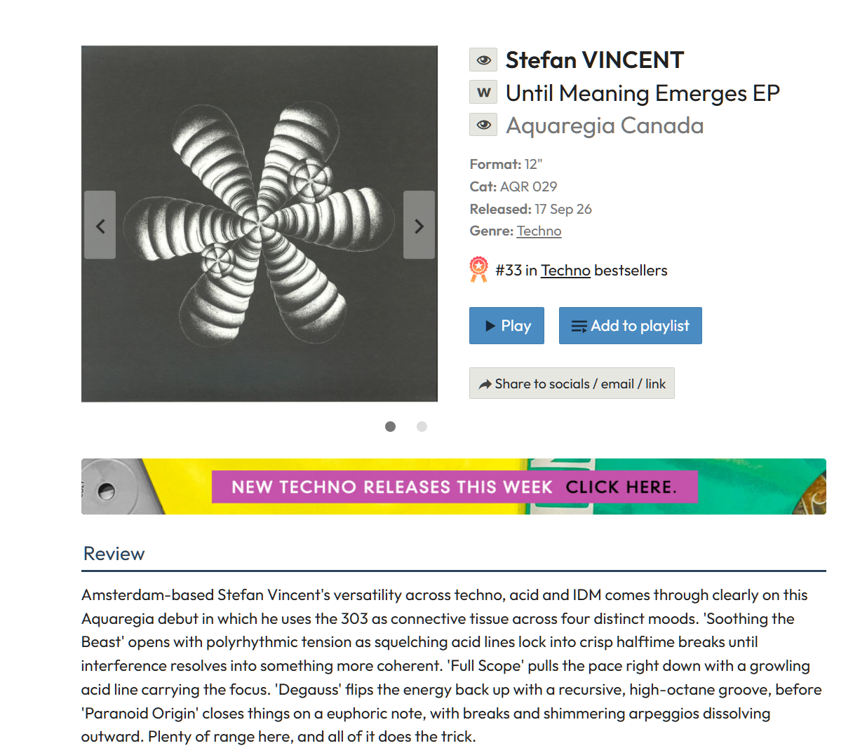 Juno reviews Stefan Vincent's Until Meaning Emerges EP