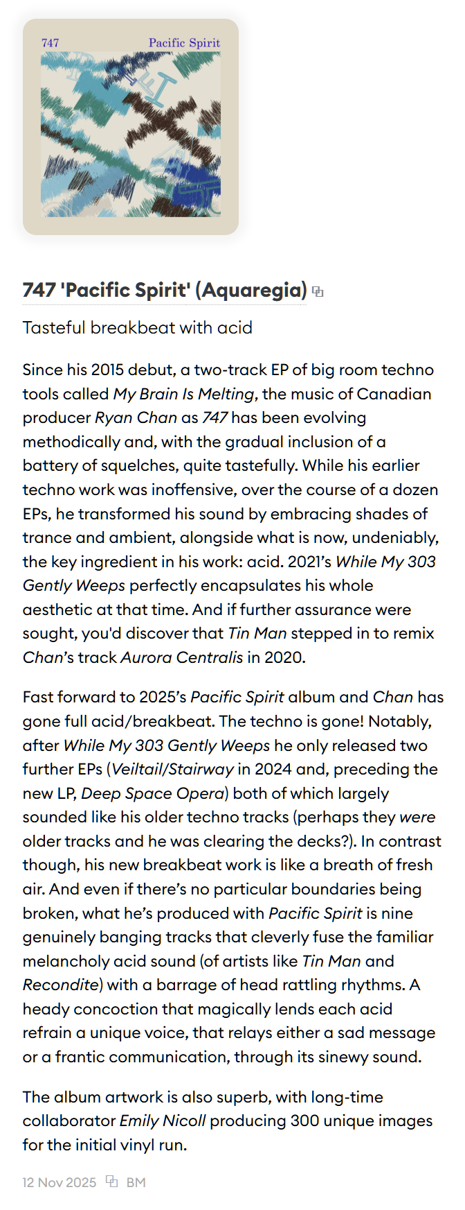 The Letter Reviews 747 Pacific Spirit