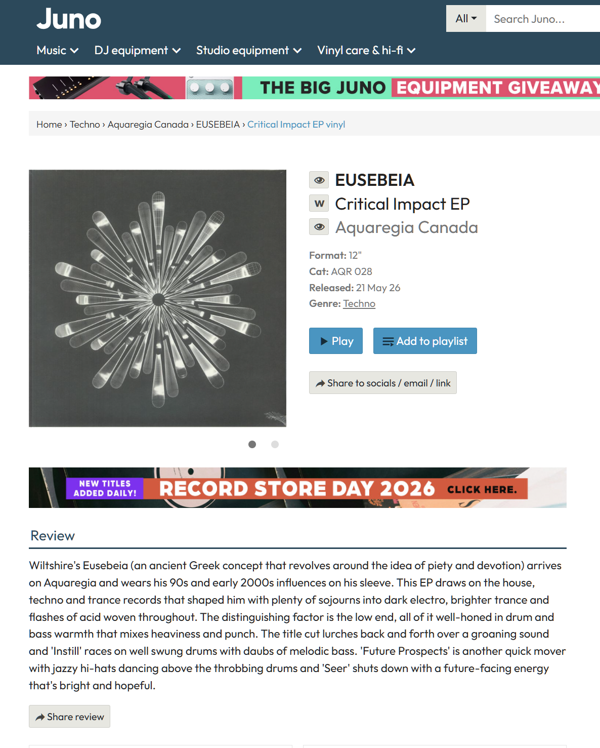 Juno Reviews Eusebeia's Critical Impact
