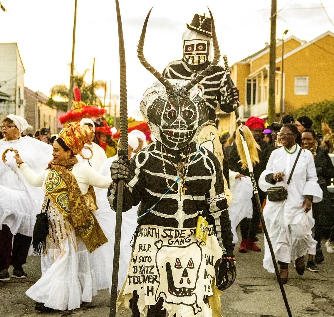 The North Side Skull and Bone Gang wake up the city on Mardi Gras morning and warn to get your life together before its too late.