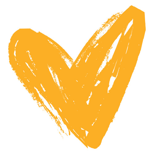 Chalk-drawn yellow heart
