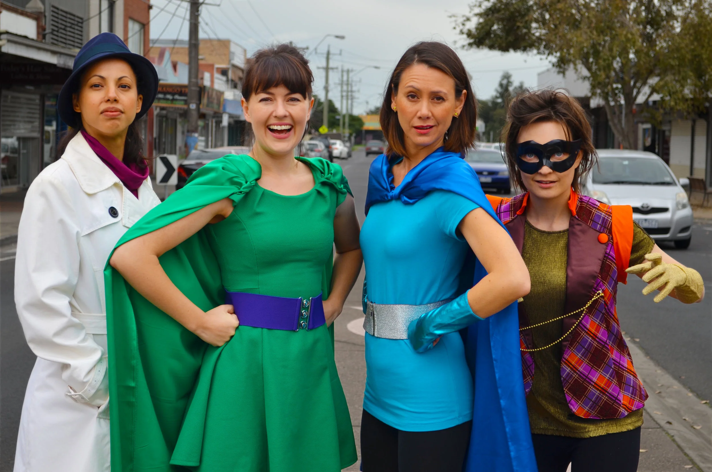 (L-R) Kerry du Plessis, Sarah Clarke, Emma Hayden and Belinda Campbell star in 'A Hero's Guide to Saving the Planet'