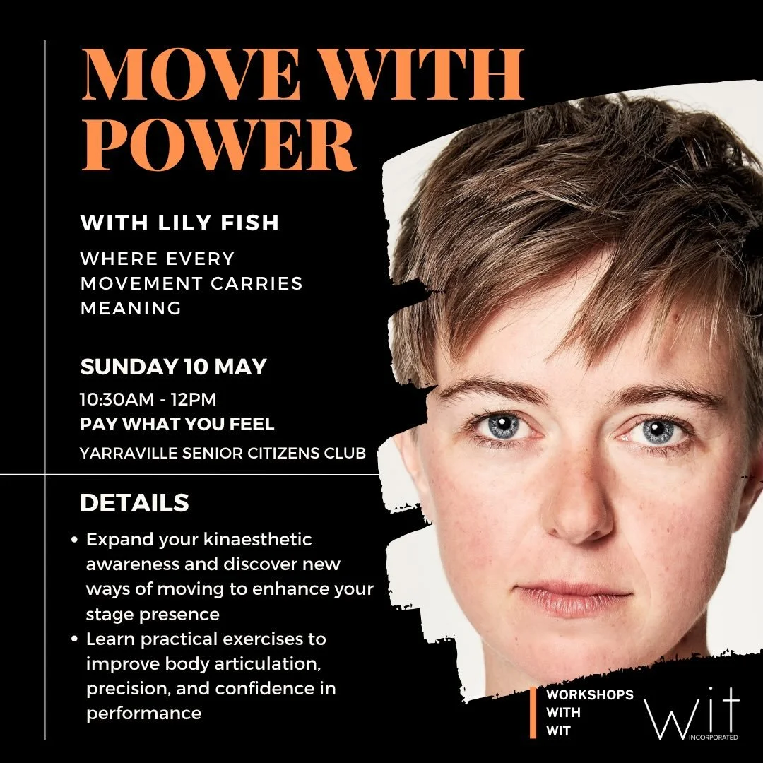 MOVE WITH POWER
With Lily Fish

Where every movement carries meaning 

Sunday 10 May
10:30am-12pm
Yarraville Senior Citizens Club
48 Fehon St, Yarraville VIC 3013

Pay what you feel

Book via 🔗 in bio

Details:
In this workshop you will expand your 