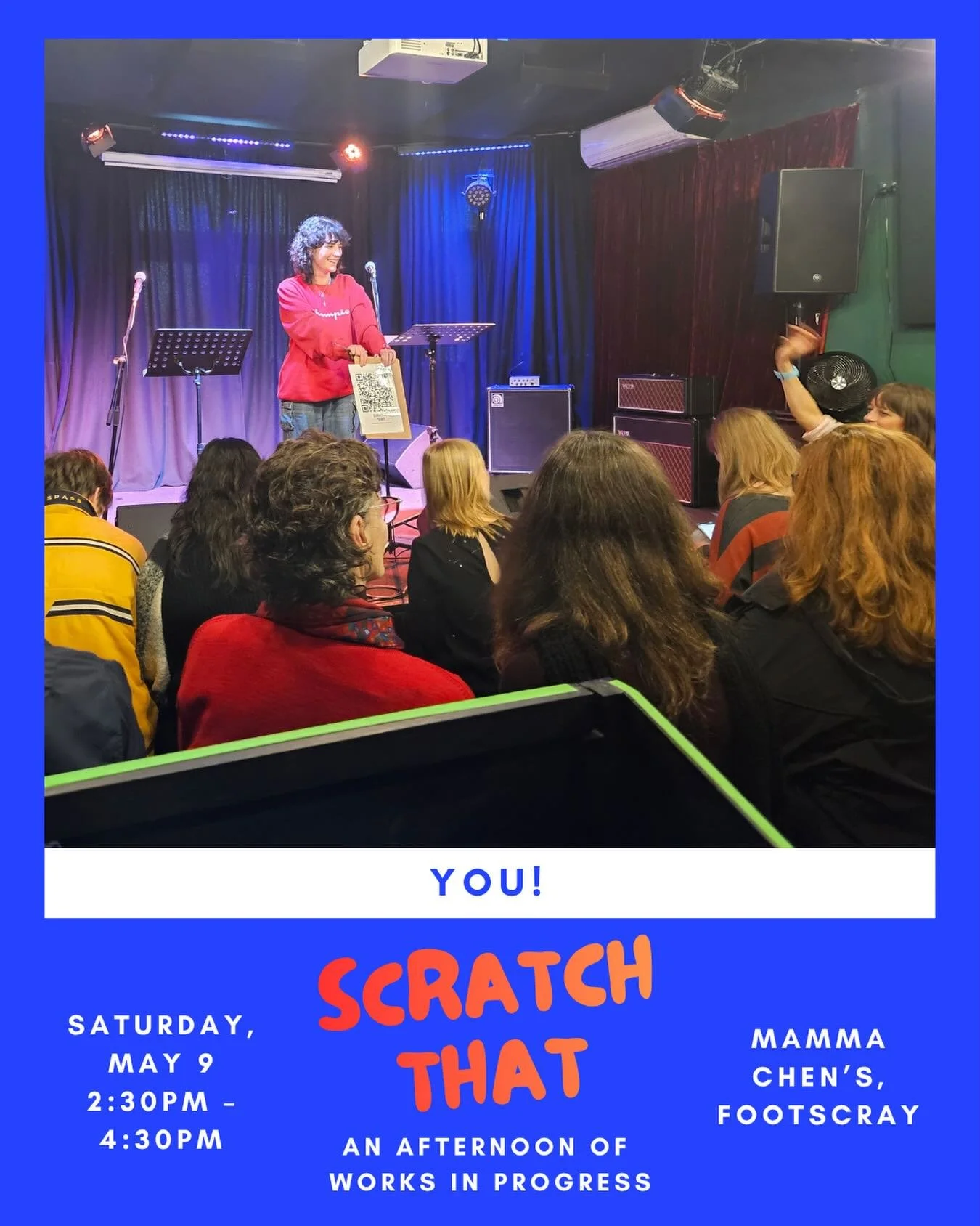 Annnnnd the final piece of the &lsquo;Scratch That&rsquo; puzzle&hellip; YOU! Yes, you! We need thoughtful, skilled and generous audience members to offer feedback to our presenting artists via an online form after each act.

Come and join us in this