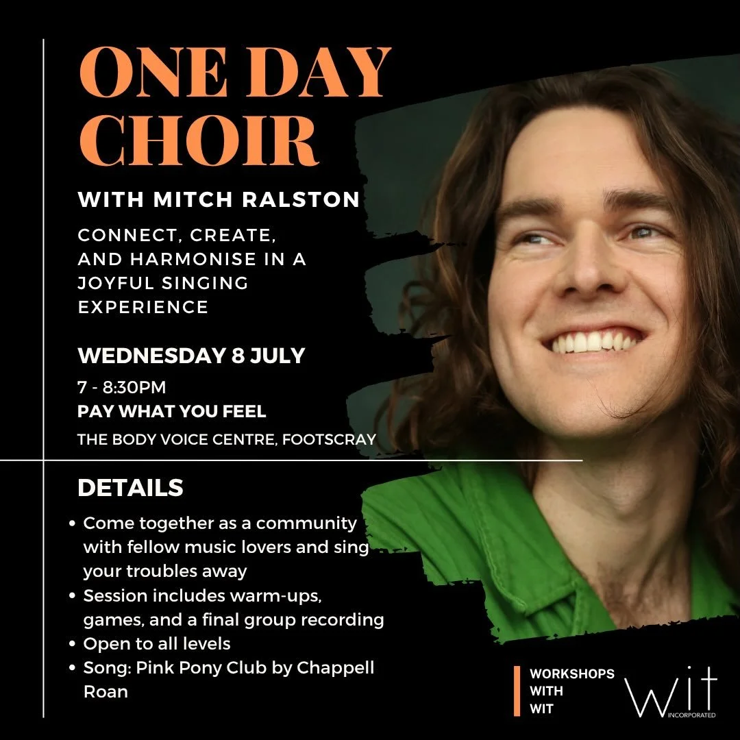 ONE DAY CHOIR
With Mitch Ralston

Do you miss singing for fun? Are you looking for a creative outlet that won&rsquo;t break the bank? 

Wit&rsquo;s One-Day Choir is an opportunity to come together as a community with fellow music lovers and sing your