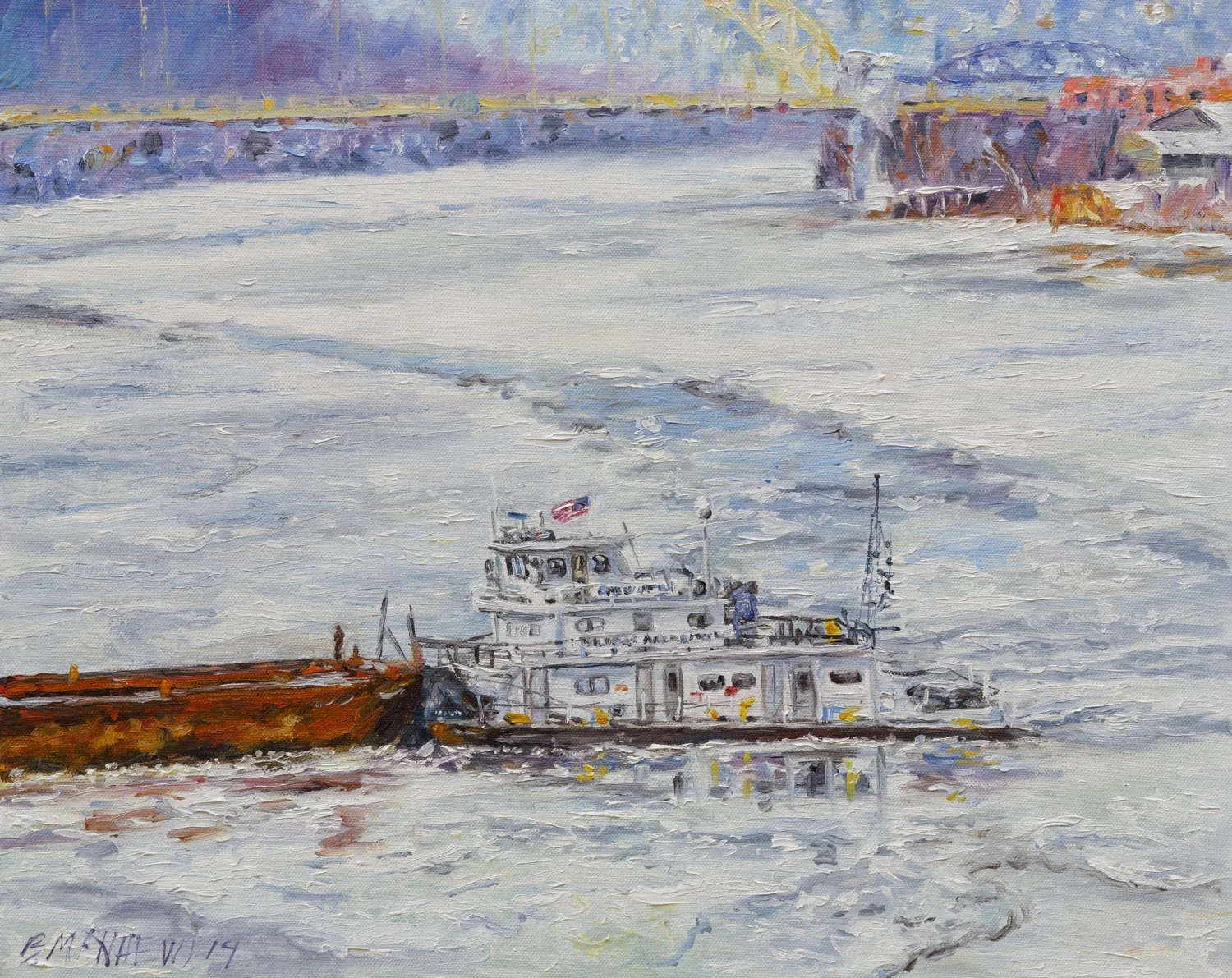 The Grant Wesley Murray on a Frozen Ohio River