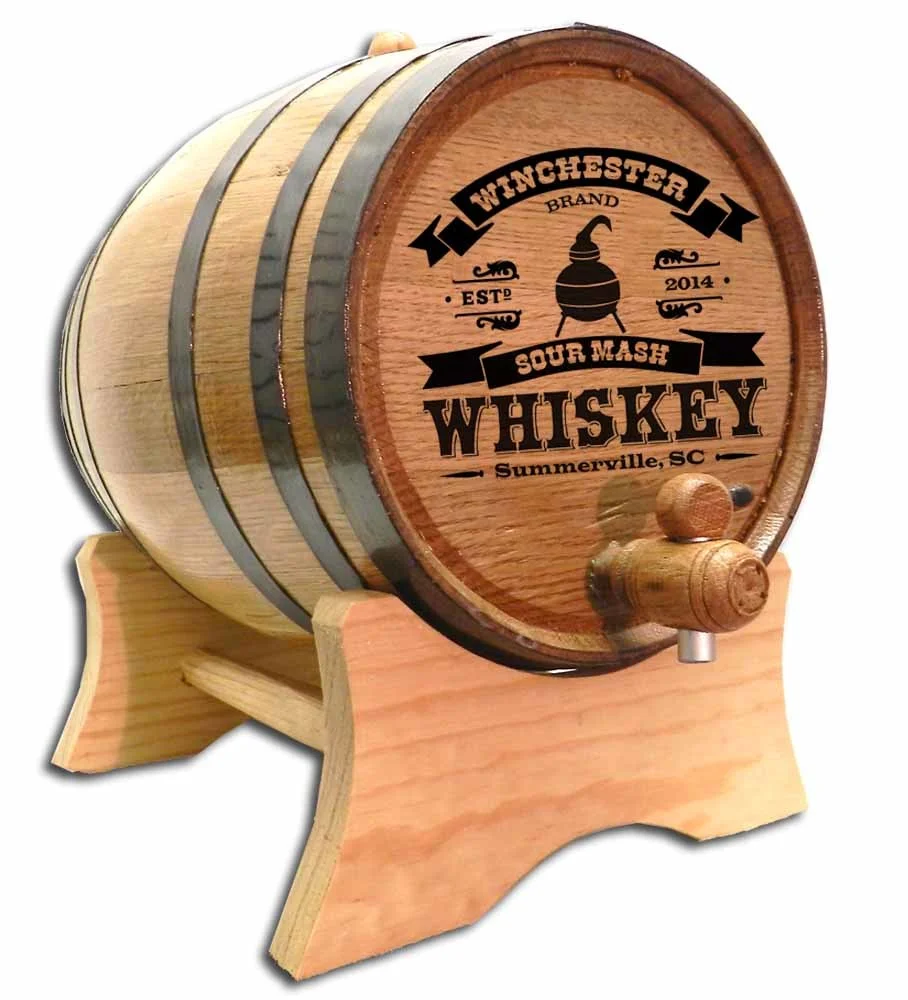 'Copper Pot Whiskey' Personalized Oak Barrel