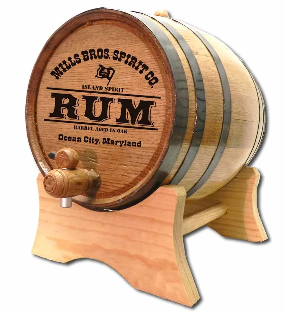 'Pirate Rum' Personalized Oak Barrel