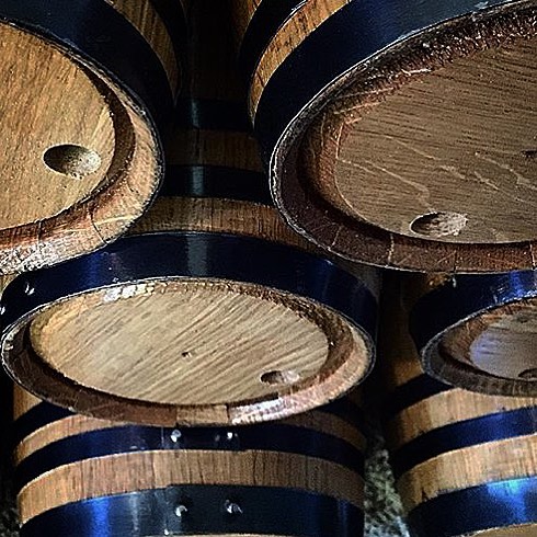 Stacking the small barrels.  #buyoakbarrels