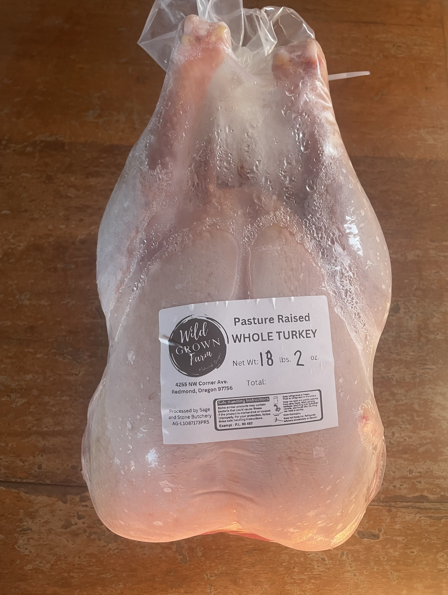 Whole Heritage Turkey- Deposit