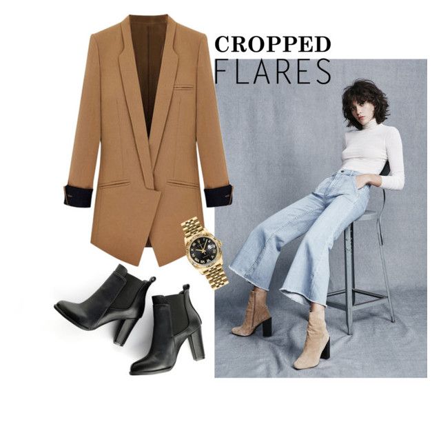 Image Credit - Polyvore .... Same jacket - wearing with denim cropped flares
