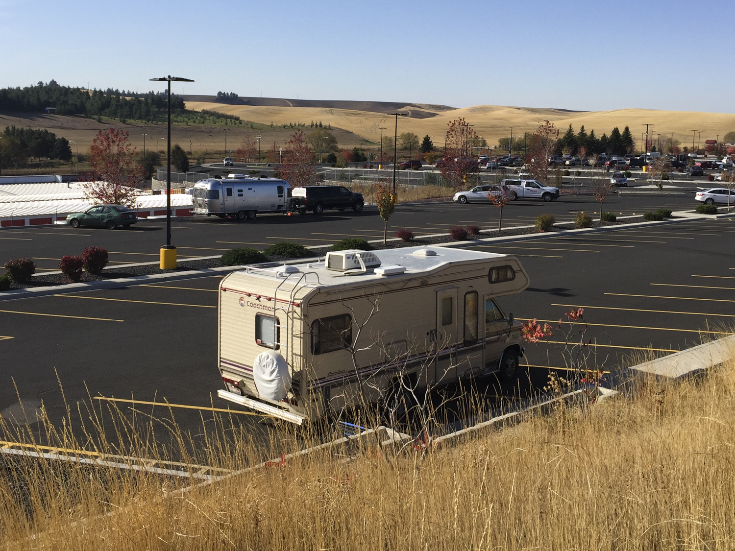 The lovely view from the Moscow (Idaho) Walmart.