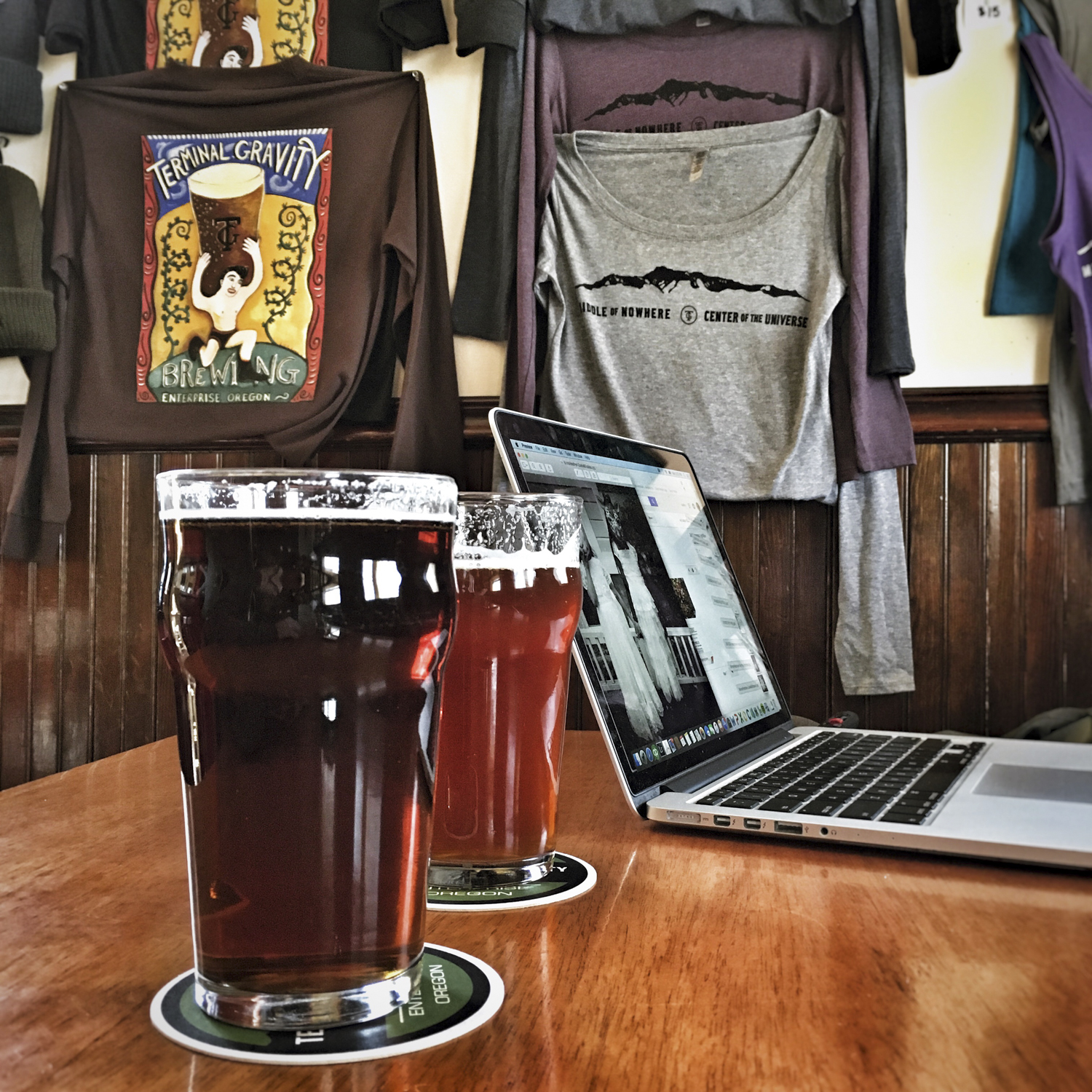 terminal gravity beer is delicous and heather can't resist their beet reuben.