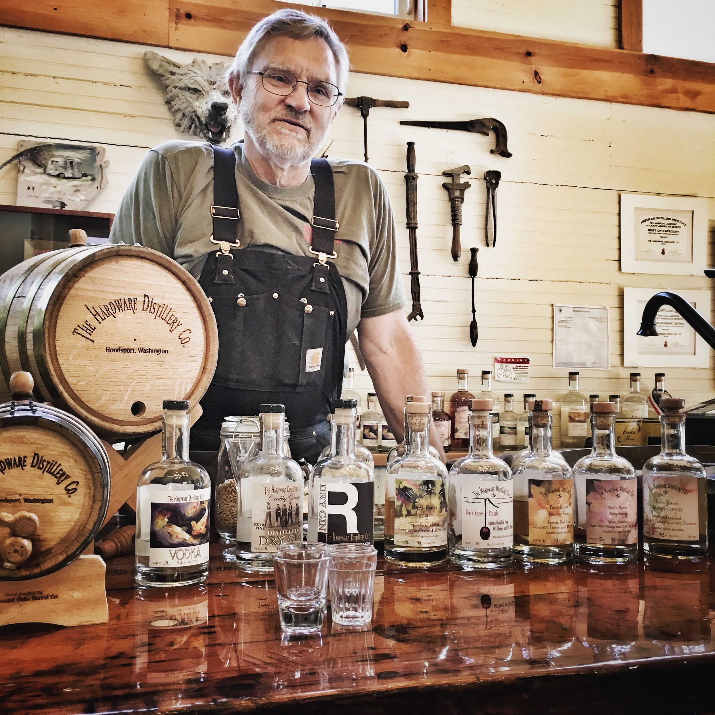 Chuck at the Hardware Distillery in Hoodsport, WA.