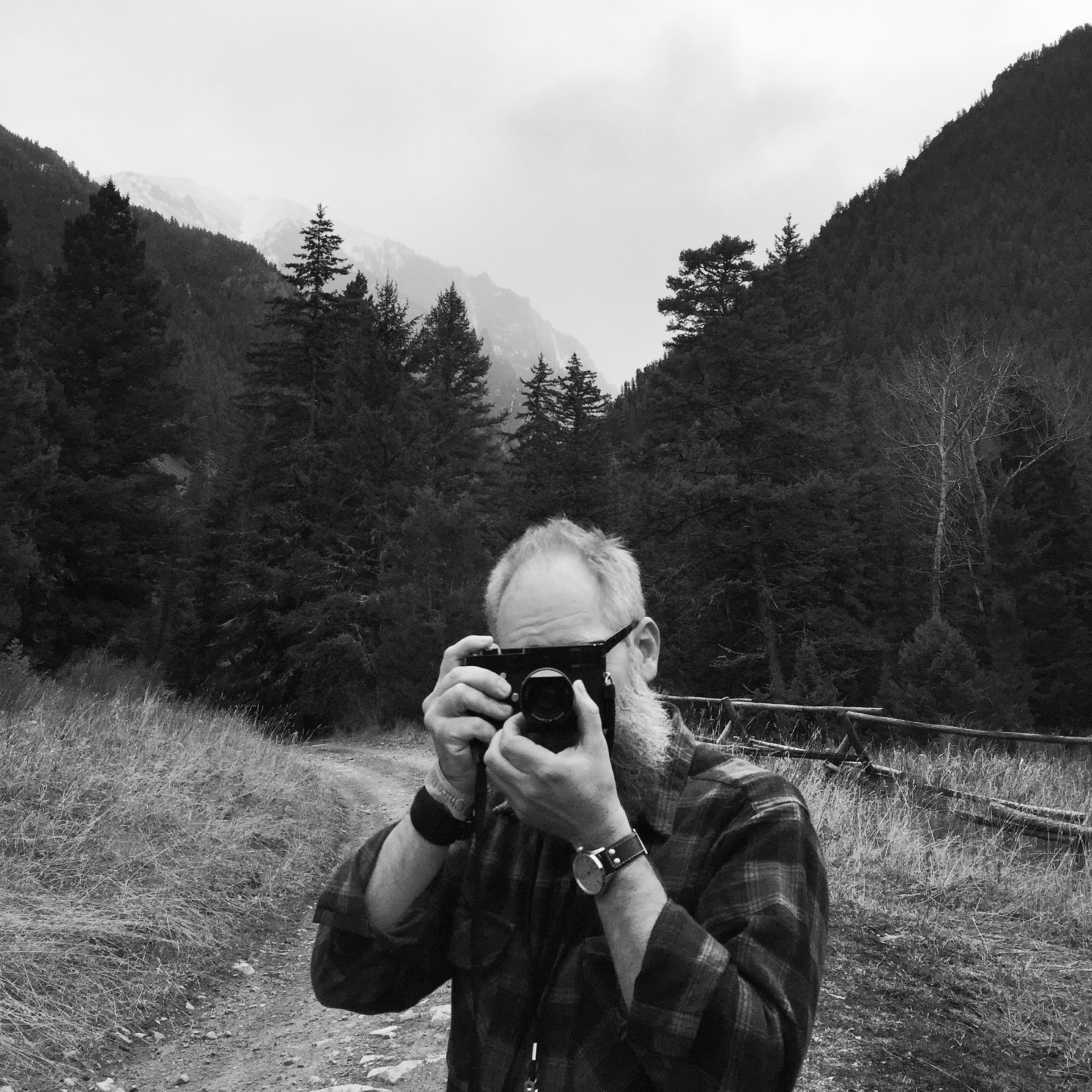 Bill trying out the leica on the backroads of Old Chico (Heather - iPhone)