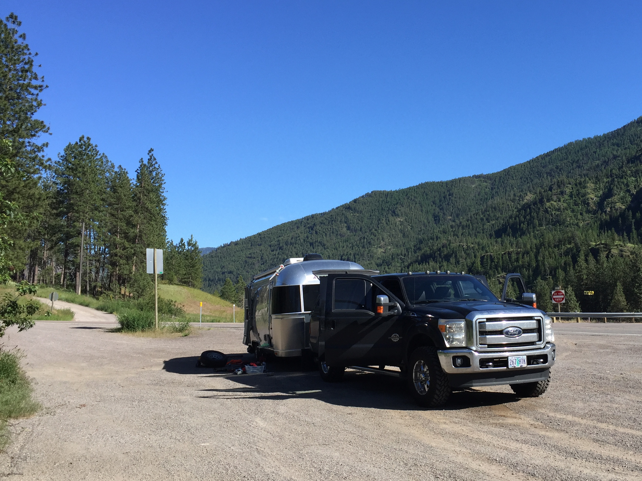Silver lining - at least we had a great place to pull over and work on it
