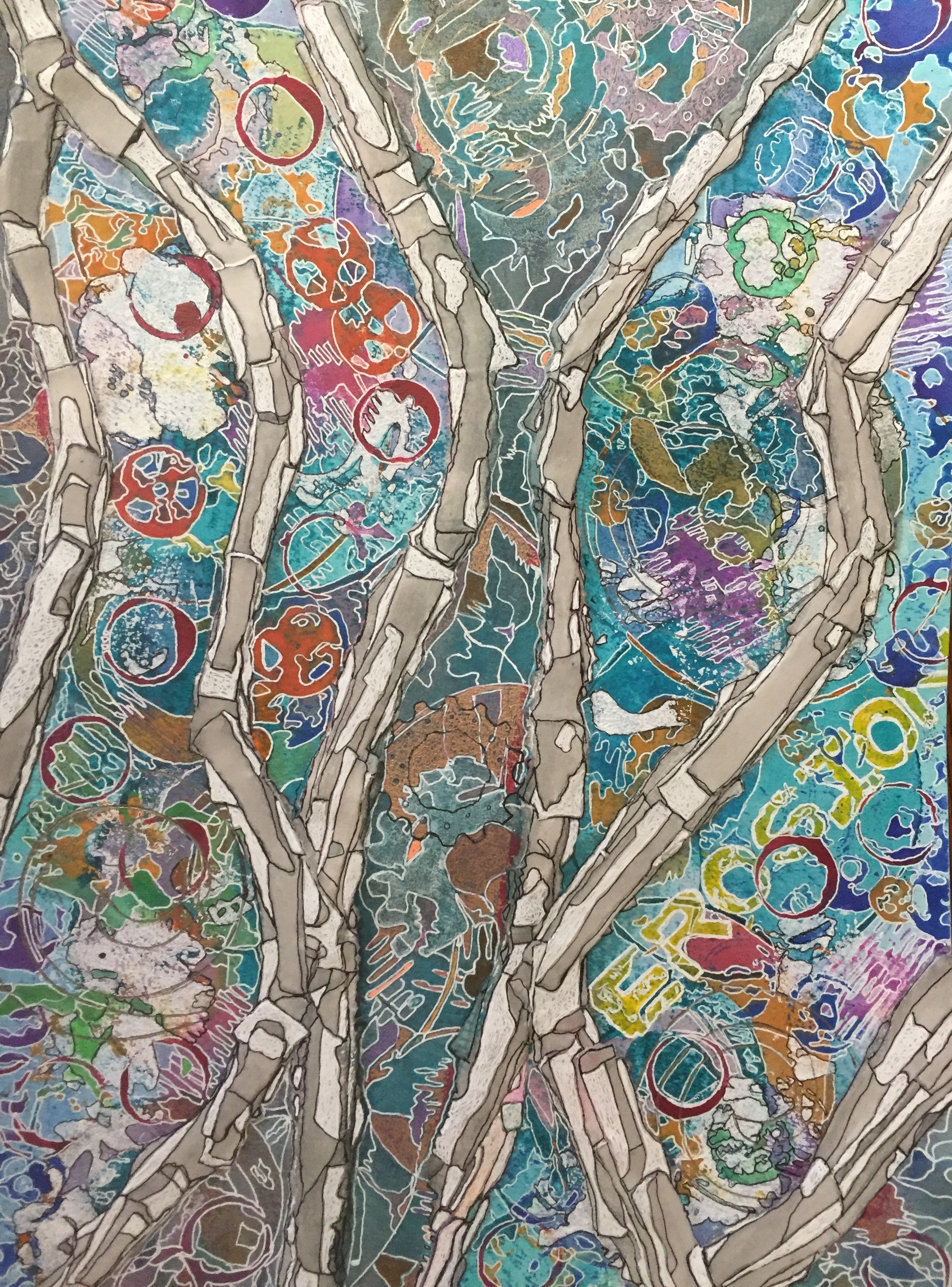 "Erosion" #4 mixed media "22x"15