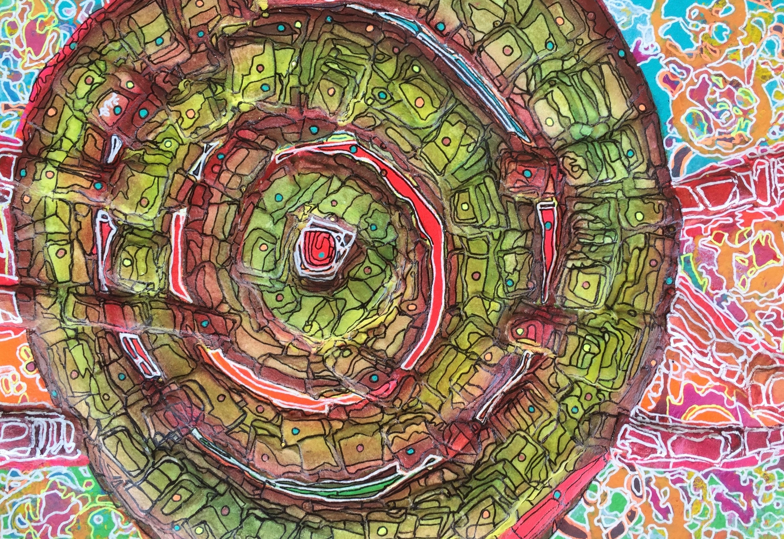 "A Straw Wattle" mixed media "11x"7.75 NFS