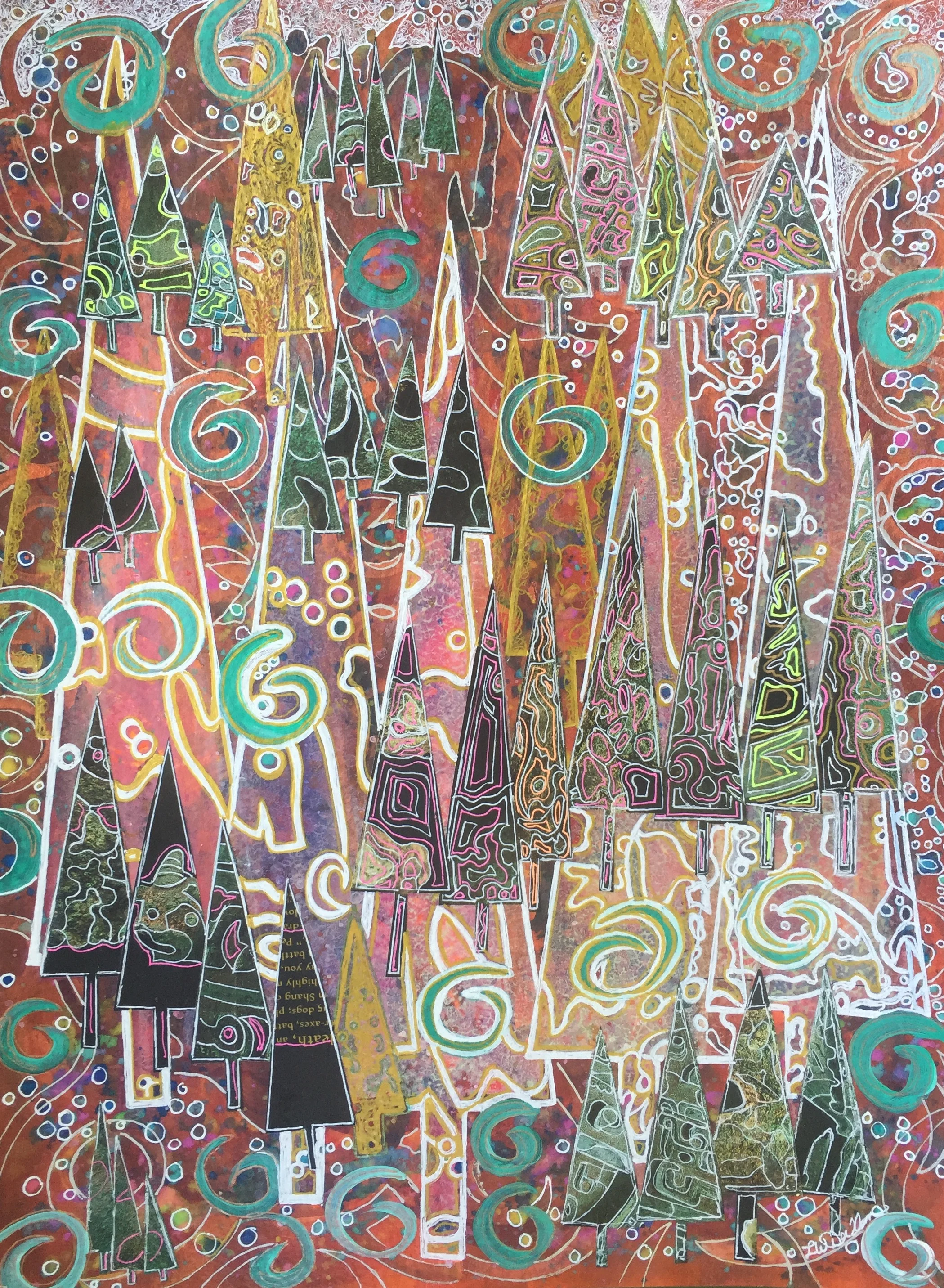 "Excavation" mixed media 15 x "11.5 NFS