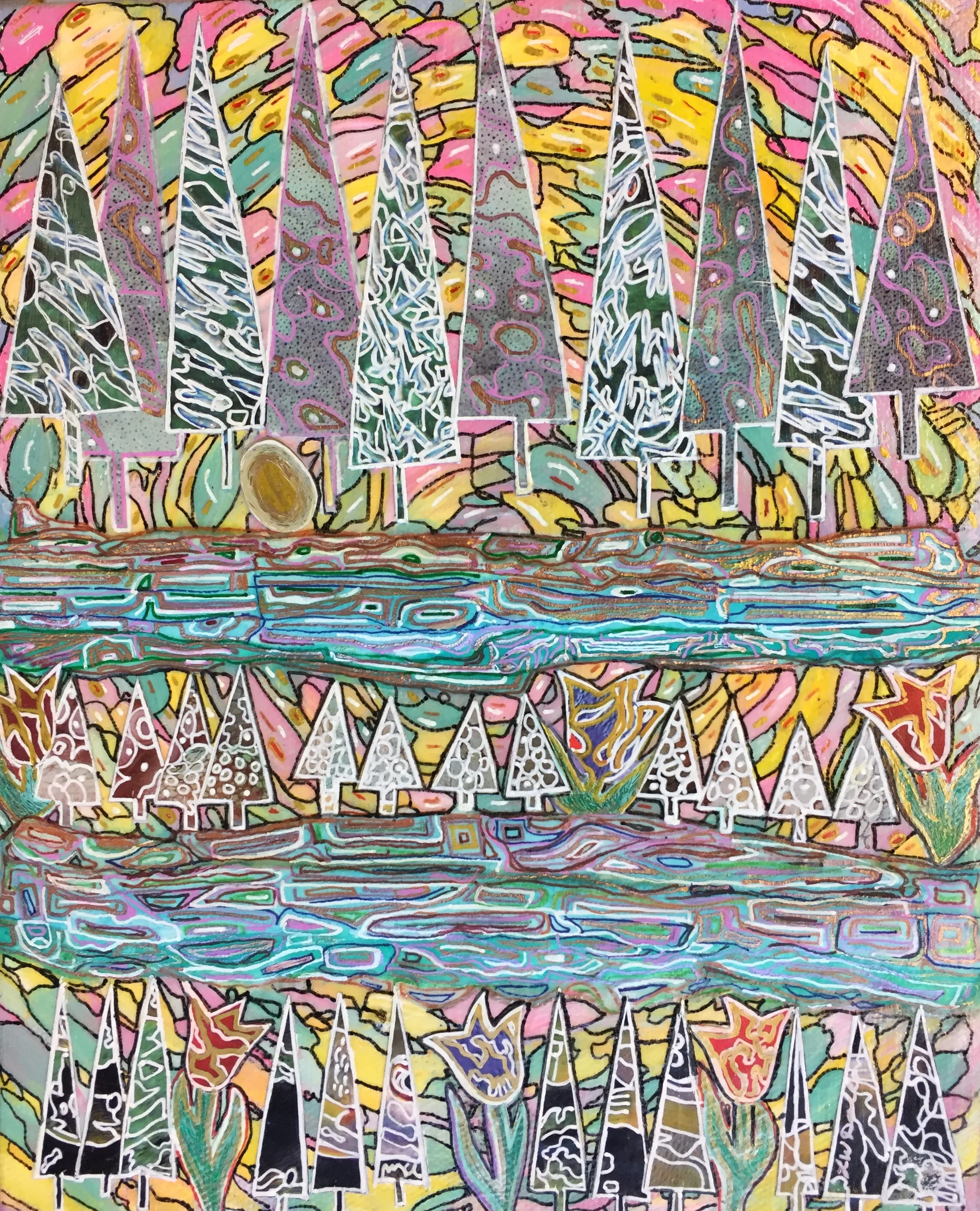 "A Stratified Forest" #3 Mixed Media 10x"12 NFS