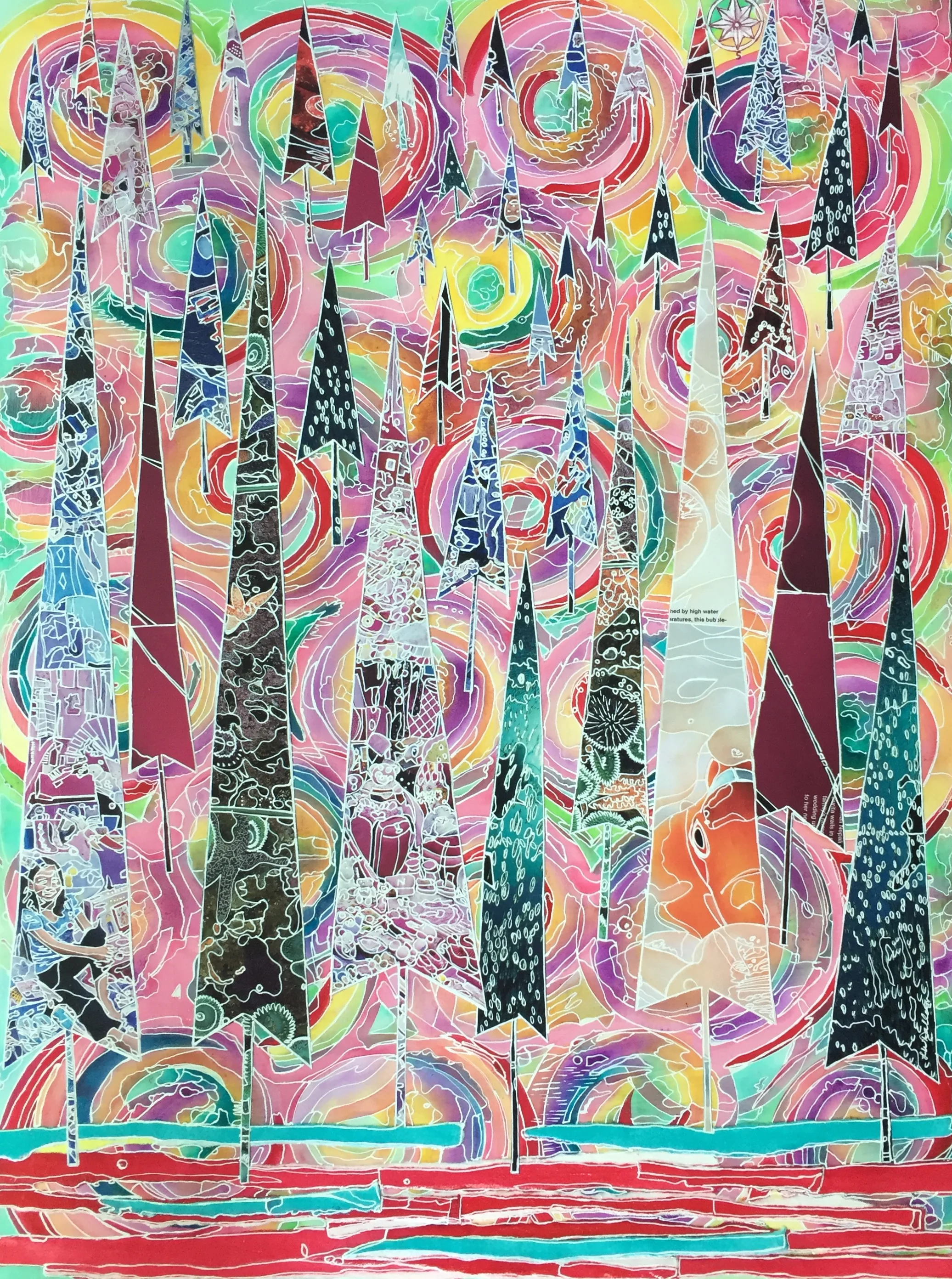 "A Forest For All Children At Play" Mixed Media 24 x "18 Sold