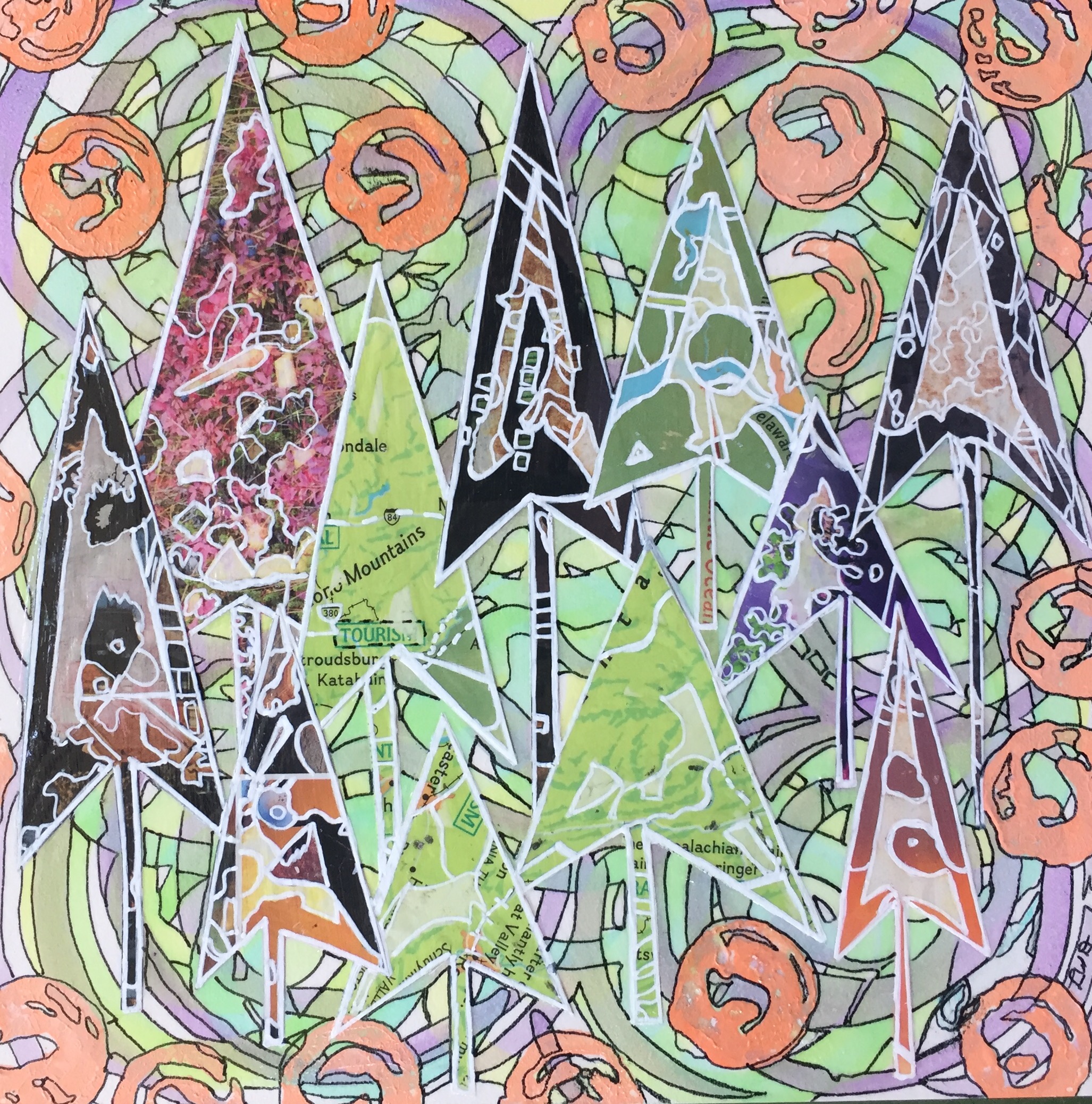 "Shadows" Mixed Media 8x"8 For Sale $275.00 @ SeaDragon Gallery