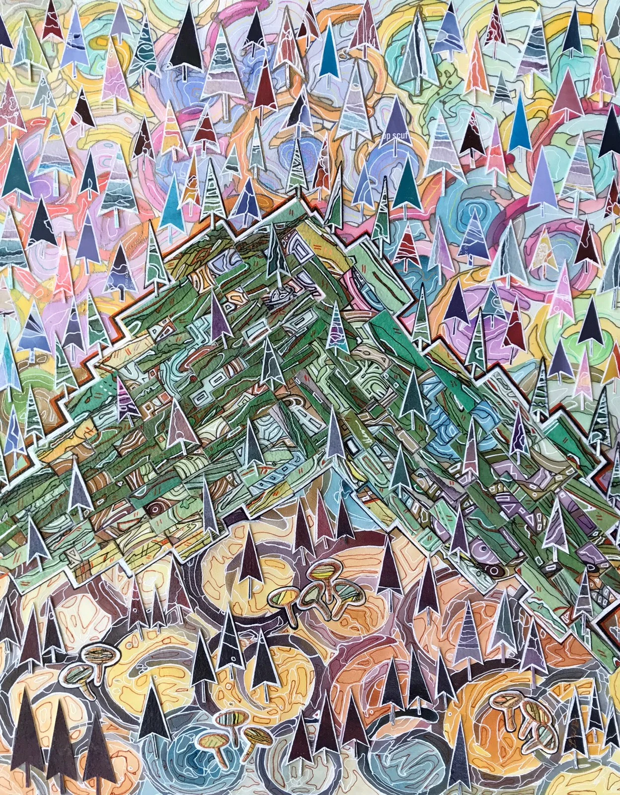 "A View from the Mountain Top" Mixed Media 16x"20 SOLD