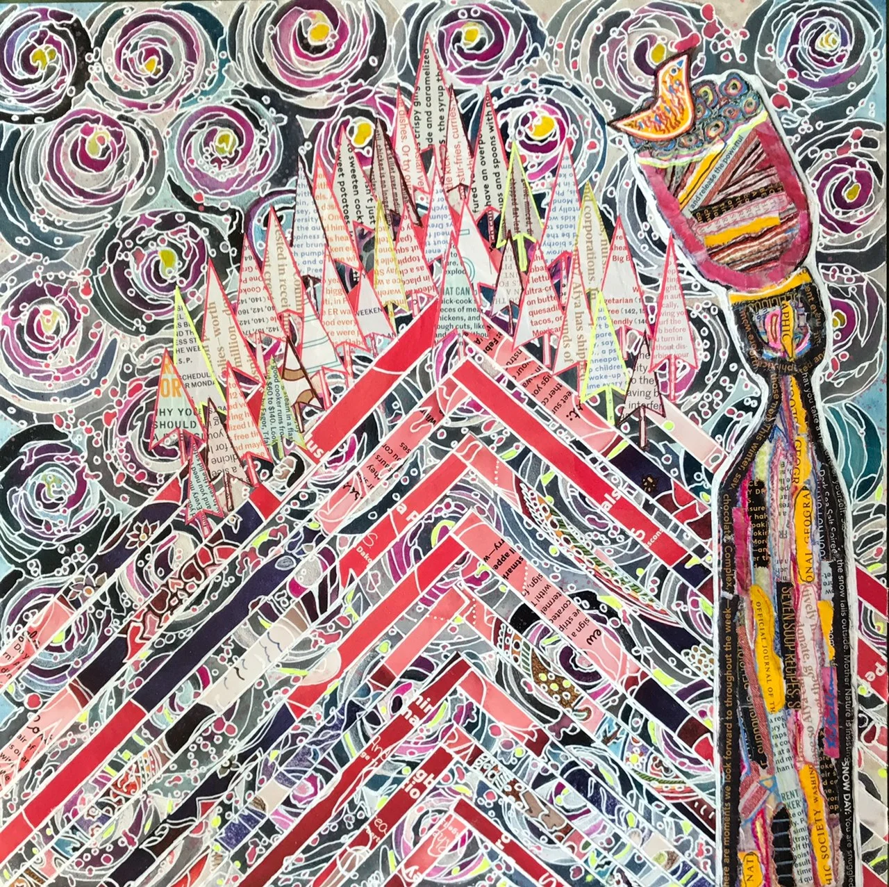 "An Untold Story On The Mountain Top" Mixed Media 12x"12 @ Shawns