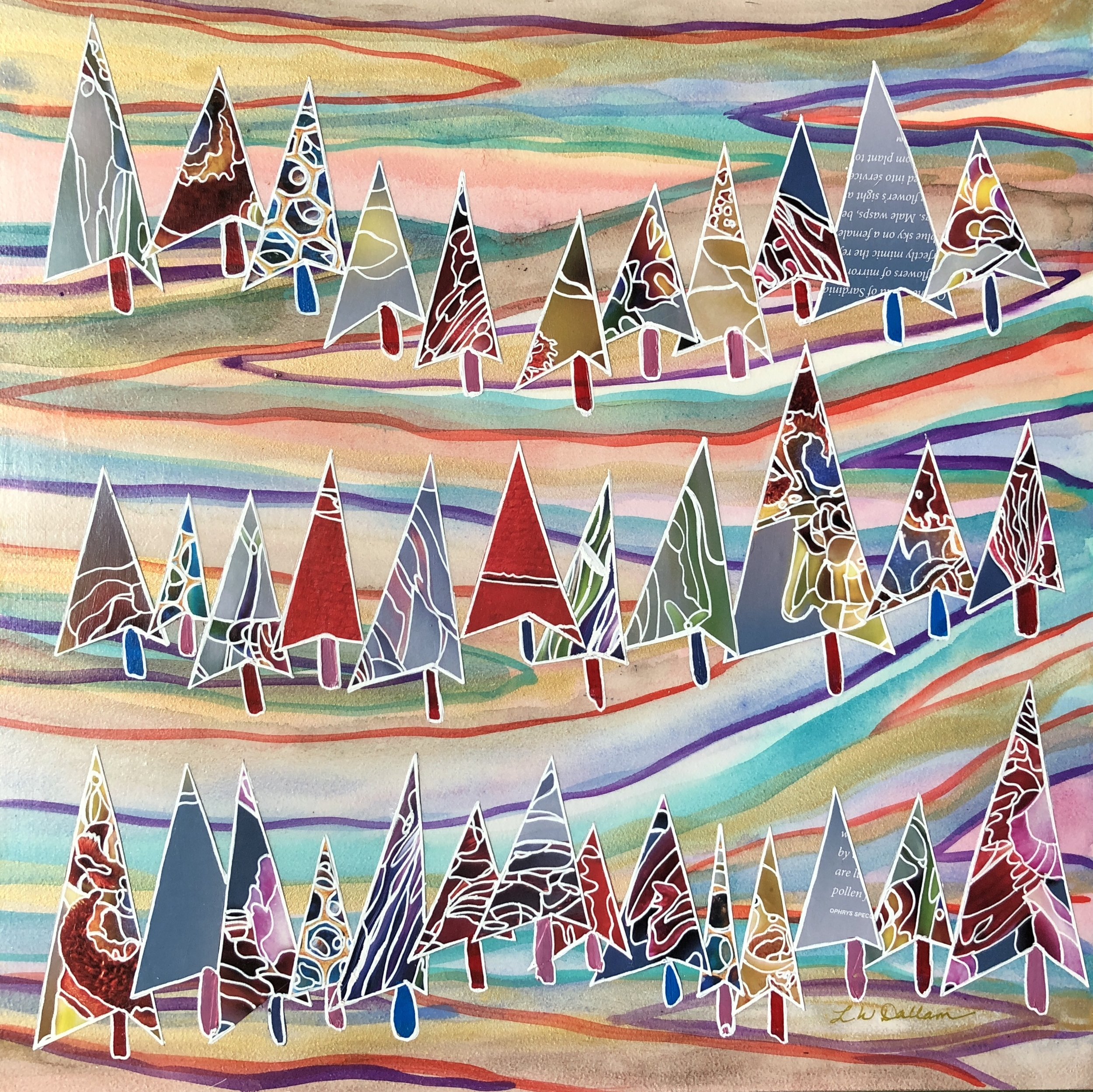 "Geode Forest" Mixed Media 12x"12