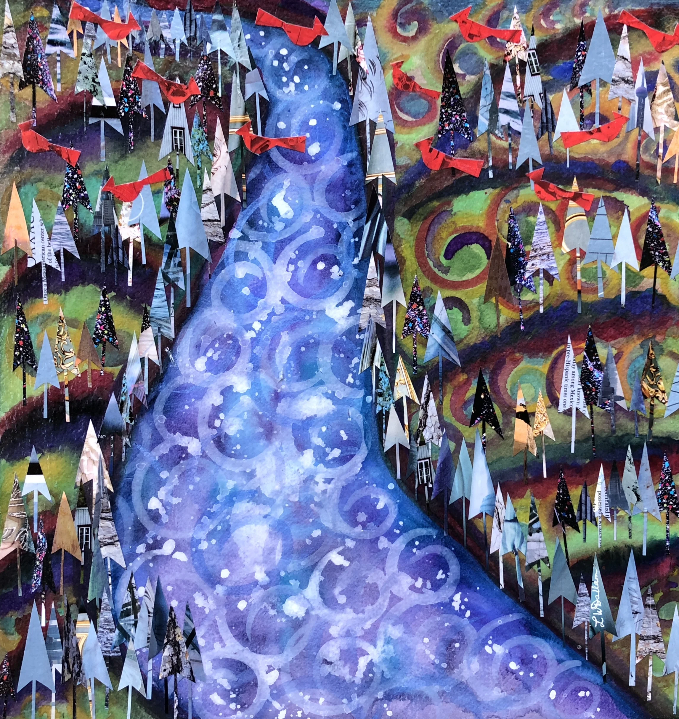 "Winter Soltice"#2 Mixed Media 15 x15"