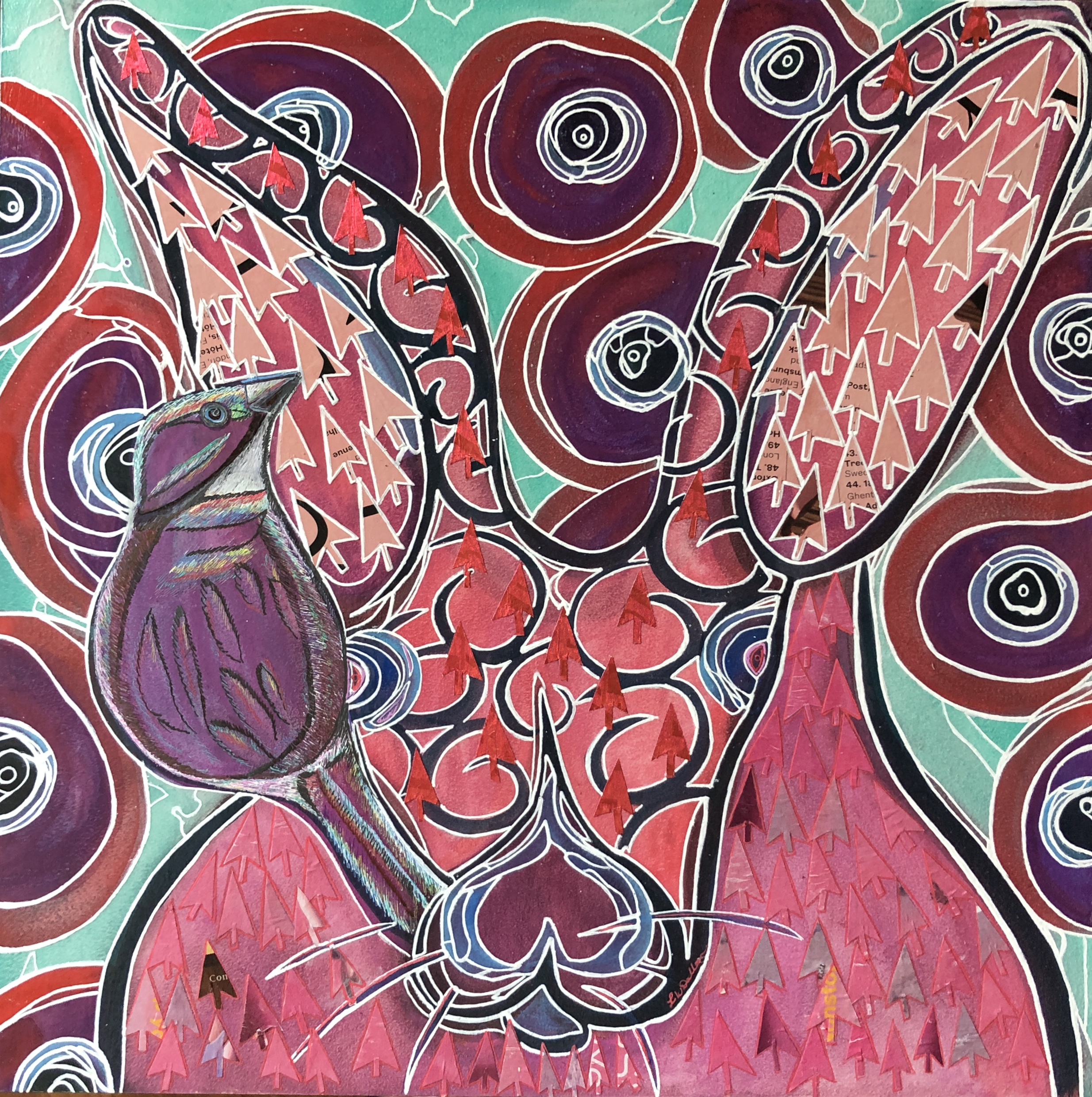 The Whisperer Mixed Media 12 x 12" planned parenthood