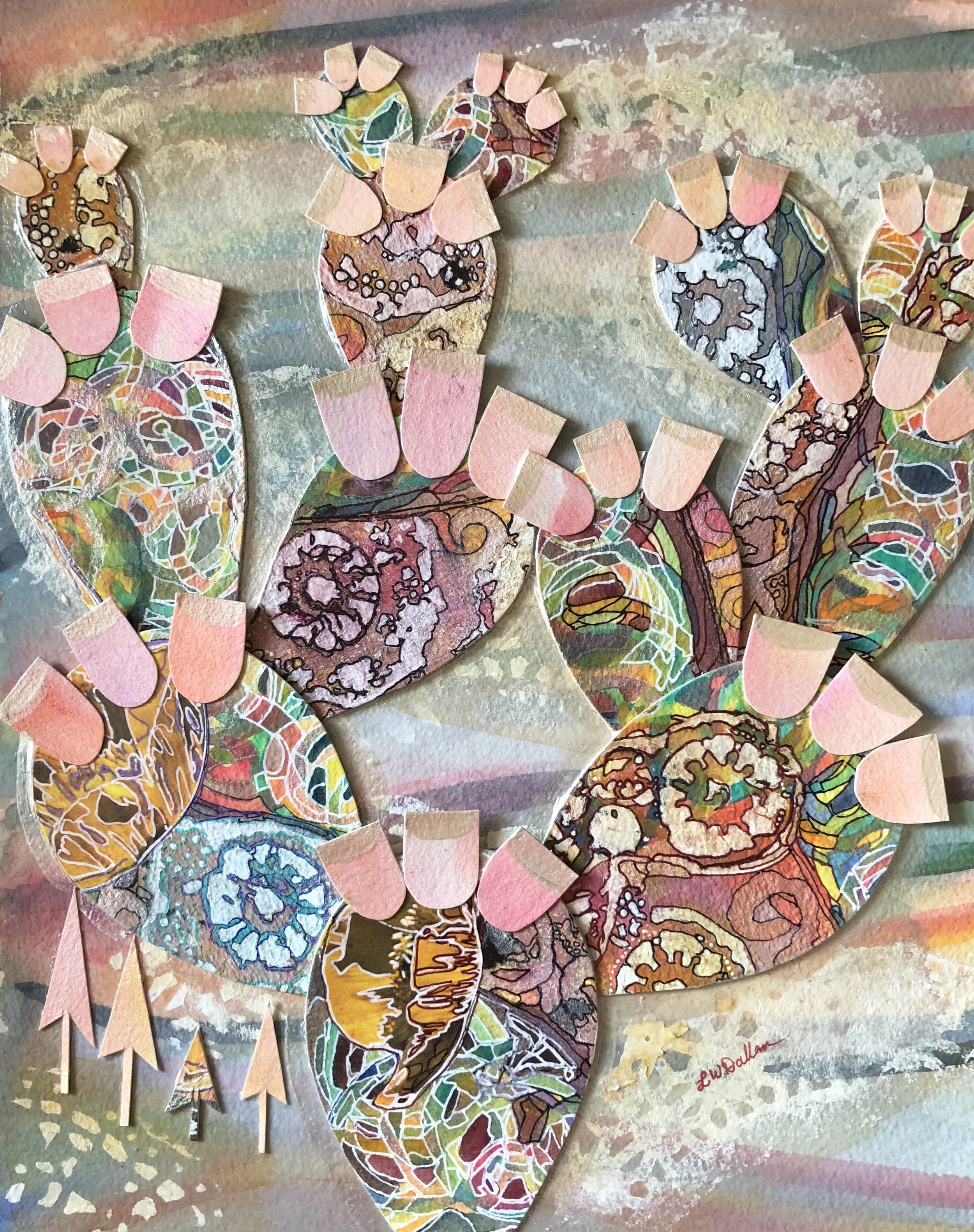 Desert Rose Mixed Media 11X14" For Sale